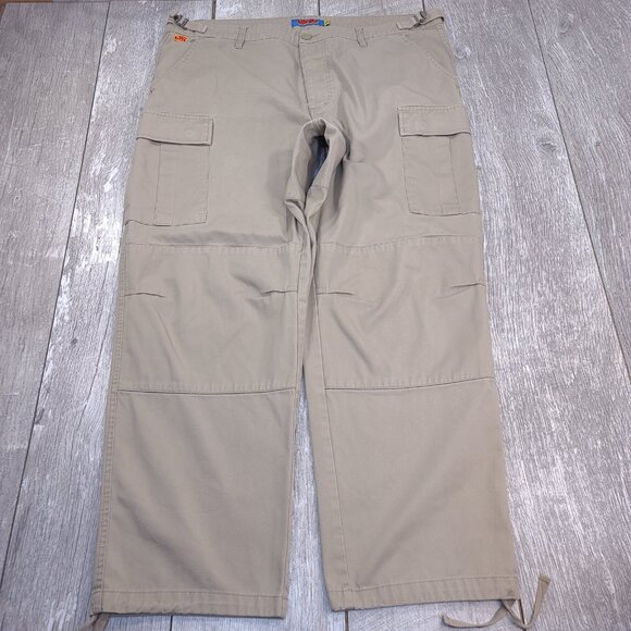 Empyre Cargo Pants Mens 38x30 Brown Relaxed Losee Wide Leg Canvas Mid Rise Y2K - Picture 2 of 9